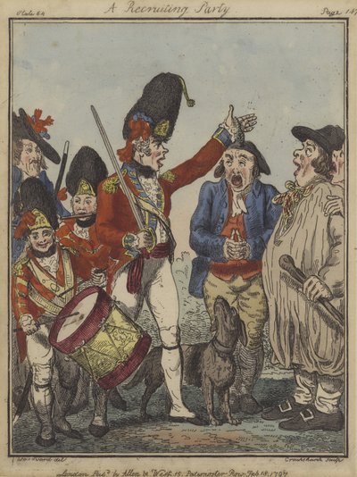 A Recruiting Party by Isaac Robert Cruikshank